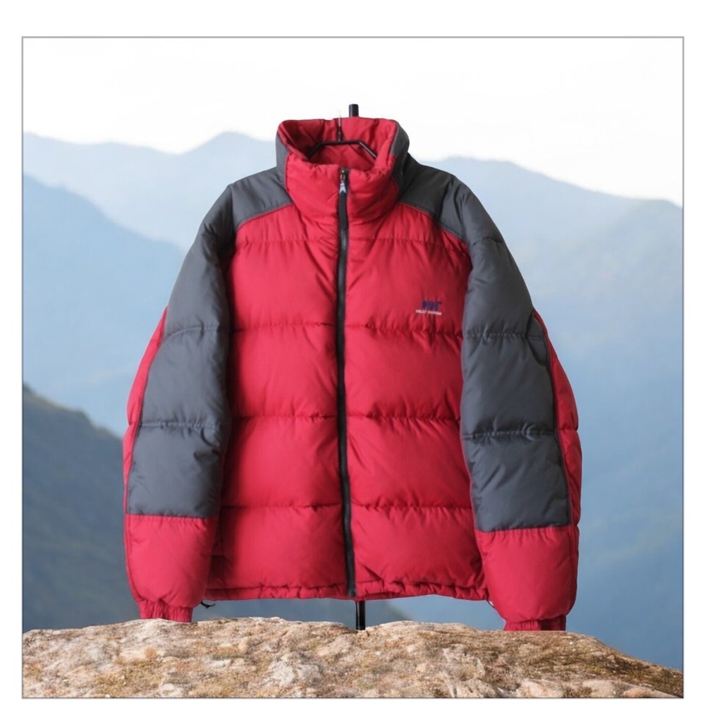 Helly Hansen Red/Grey Puffer Coat- VGUC-Sx Lg - WARM! 🍂❄️ - Picture 2 of 16